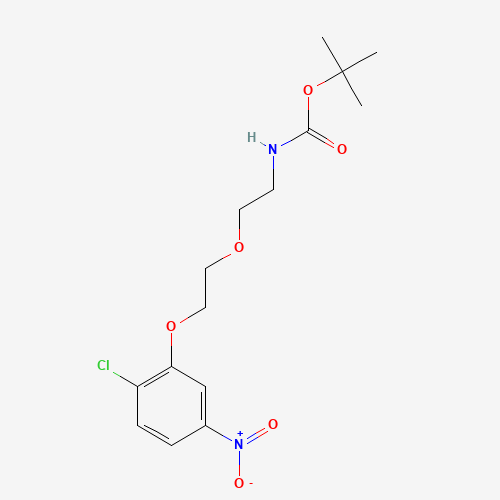 tert-butyl N-[2-[2-(2-chloro-5-nitrophenoxy)ethoxy]ethyl]carbamate (CAS: 1356009-12-5) - Chemical Structure and Molecular Formula 