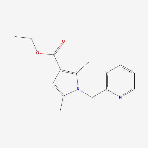 ethyl 2,5-dimethyl-1-(pyridin-2-ylmethyl)pyrrole-3-carboxylate (CAS: 1431308-85-8) - Chemical Structure and Molecular Formula 
