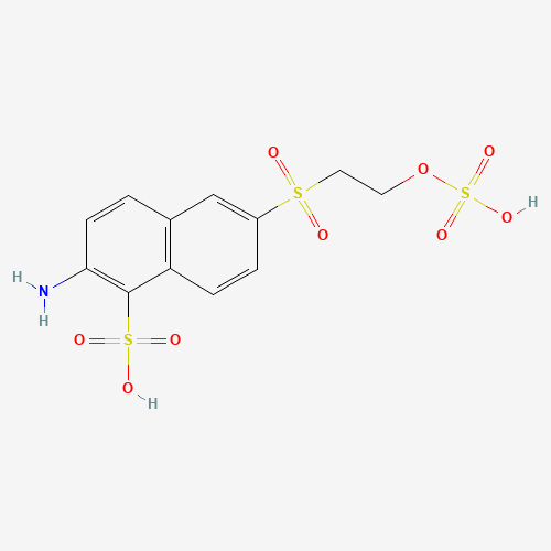 2-amino-6-(2-sulfooxyethylsulfonyl)naphthalene-1-sulfonic acid (CAS: 81417-89-2) - Chemical Structure and Molecular Formula 