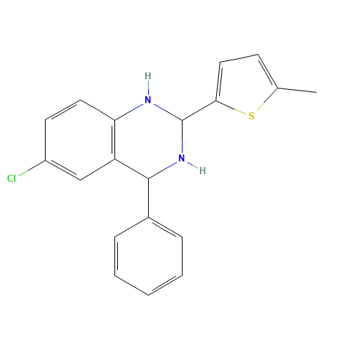 6-chloro-2-(5-methylthiophen-2-yl)-4-phenyl-1,2,3,4-tetrahydroquinazoline (CAS: 84571-02-8) - Related Chemical Product