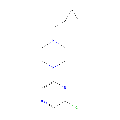 2-chloro-6-[4-(cyclopropylmethyl)piperazin-1-yl]pyrazine (CAS: 72422-10-7) - Chemical Structure and Molecular Formula 