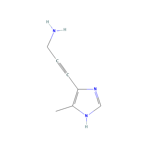 3-(5-methyl-1H-imidazol-4-yl)prop-2-yn-1-amine (CAS: 214153-37-4) - Chemical Structure and Molecular Formula 