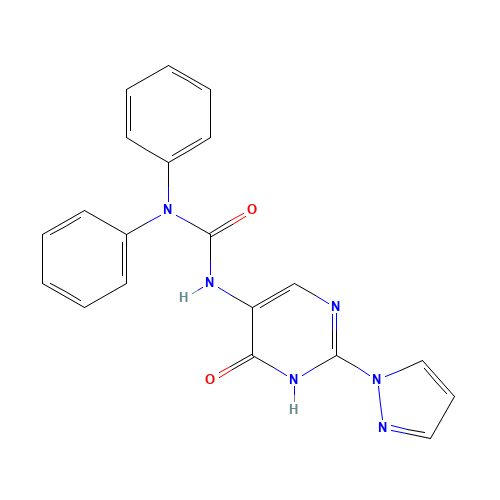 3-(6-oxo-2-pyrazol-1-yl-1H-pyrimidin-5-yl)-1,1-diphenylurea (CAS: 1343459-33-5) - Related Chemical Product