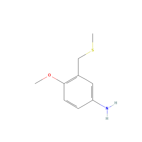 4-methoxy-3-(methylsulfanylmethyl)aniline (CAS: 288151-81-5) - Chemical Structure and Molecular Formula 