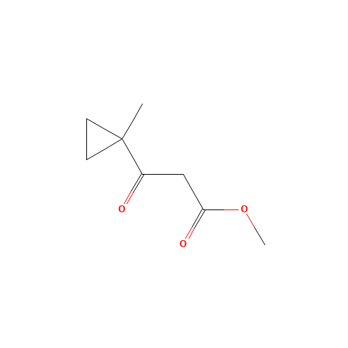 methyl 3-(1-methylcyclopropyl)-3-oxopropanoate (CAS: 61185-33-9) - Chemical Structure and Molecular Formula 