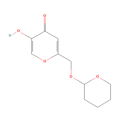 5-hydroxy-2-(oxan-2-yloxymethyl)pyran-4-one (CAS: 103893-45-4) - Chemical Structure and Molecular Formula 