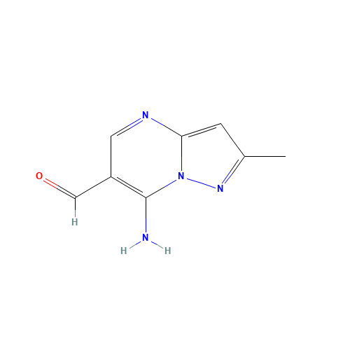 7-amino-2-methylpyrazolo[1,5-a]pyrimidine-6-carbaldehyde (CAS: 1245768-36-8) - Chemical Structure and Molecular Formula 