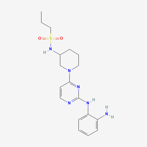 N-[1-[2-(2-aminoanilino)pyrimidin-4-yl]piperidin-3-yl]propane-1-sulfonamide (CAS: 1538605-63-8) - Chemical Structure and Molecular Formula 