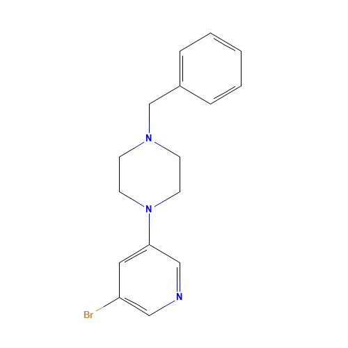 1-benzyl-4-(5-bromopyridin-3-yl)piperazine (CAS: 954388-11-5) - Chemical Structure and Molecular Formula 
