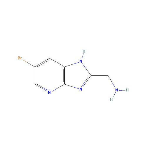 (6-bromo-1H-imidazo[4,5-b]pyridin-2-yl)methanamine (CAS: 713139-54-9) - Chemical Structure and Molecular Formula 