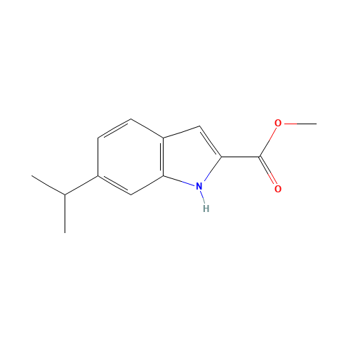 methyl 6-propan-2-yl-1H-indole-2-carboxylate (CAS: 213596-37-3) - Chemical Structure and Molecular Formula 