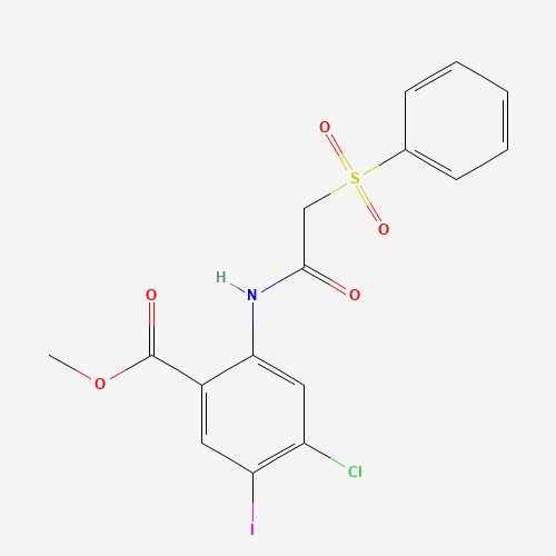methyl 2-[[2-(benzenesulfonyl)acetyl]amino]-4-chloro-5-iodobenzoate (CAS: 1398338-67-4) - Related Chemical Product