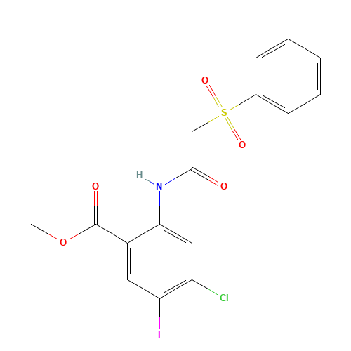 methyl 2-[[2-(benzenesulfonyl)acetyl]amino]-4-chloro-5-iodobenzoate (CAS: 1398338-67-4) - Related Chemical Product