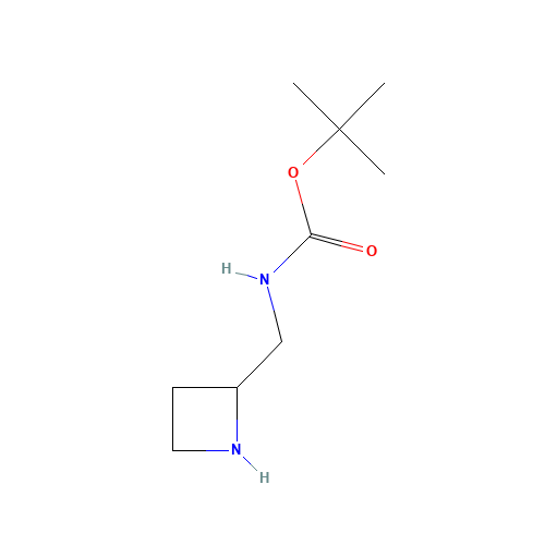 tert-butyl N-(azetidin-2-ylmethyl)carbamate (CAS: 99724-21-7) - Chemical Structure and Molecular Formula 