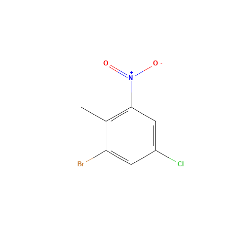 1-bromo-5-chloro-2-methyl-3-nitrobenzene (CAS: 885518-95-6) - Chemical Structure and Molecular Formula 
