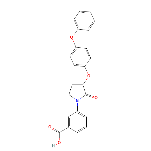 3-[2-oxo-3-(4-phenoxyphenoxy)pyrrolidin-1-yl]benzoic acid (CAS: 649773-88-6) - Related Chemical Product
