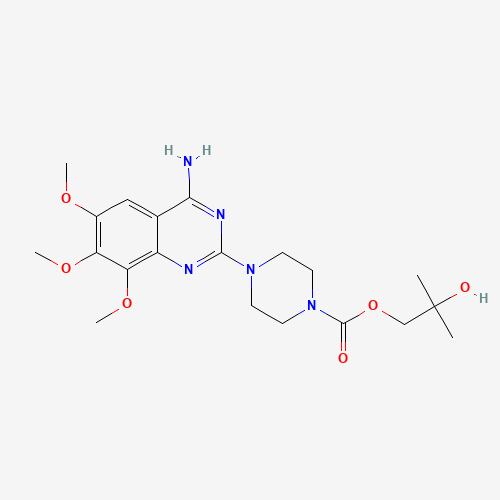 (2-hydroxy-2-methylpropyl) 4-(4-amino-6,7,8-trimethoxyquinazolin-2-yl)piperazine-1-carboxylate (CAS: 35795-16-5) - Chemical Structure and Molecular Formula 