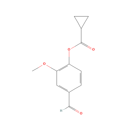 (4-formyl-2-methoxyphenyl) cyclopropanecarboxylate (CAS: 380336-99-2) - Chemical Structure and Molecular Formula 
