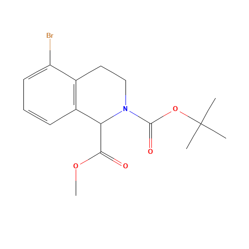 2-O-tert-butyl 1-O-methyl 5-bromo-3,4-dihydro-1H-isoquinoline-1,2-dicarboxylate (CAS: 1430563-92-0) - Chemical Structure and Molecular Formula 