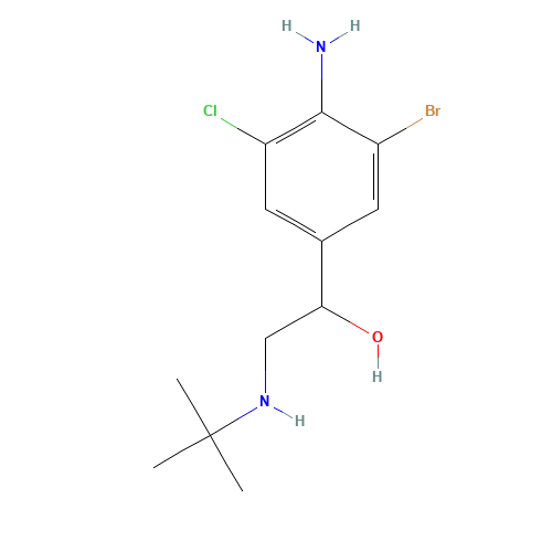 1-(4-amino-3-bromo-5-chlorophenyl)-2-(tert-butylamino)ethanol (CAS: 37153-52-9) - Related Chemical Product