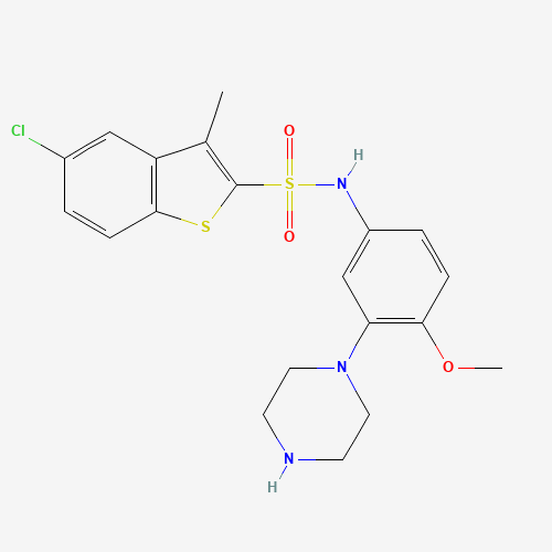 5-chloro-N-(4-methoxy-3-piperazin-1-ylphenyl)-3-methyl-1-benzothiophene-2-sulfonamide;hydrochloride (CAS: 209481-20-9) - Related Chemical Product
