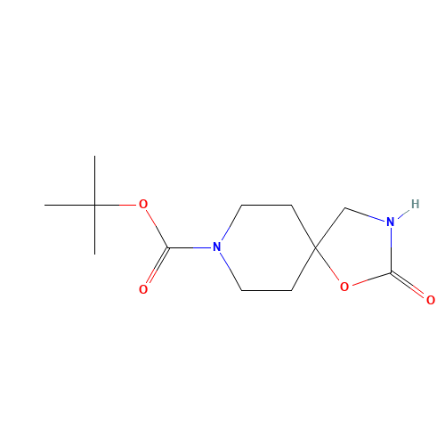 tert-butyl 2-oxo-1-oxa-3,8-diazaspiro[4.5]decane-8-carboxylate (CAS: 169206-55-7) - Chemical Structure and Molecular Formula 