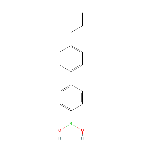 [4-(4-propylphenyl)phenyl]boronic acid (CAS: 153035-56-4) - Chemical Structure and Molecular Formula 