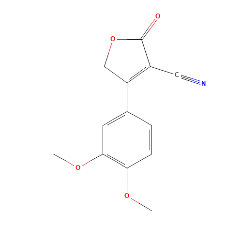 3-(3,4-dimethoxyphenyl)-5-oxo-2H-furan-4-carbonitrile (CAS: 39561-77-8) - Chemical Structure and Molecular Formula 