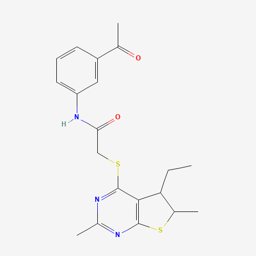 N-(3-acetylphenyl)-2-(5-ethyl-2,6-dimethylthieno[2,3-d]pyrimidin-4-yl)sulfanylacetamide (CAS: 606113-63-7) - Related Chemical Product
