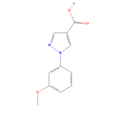 1-(3-methoxyphenyl)pyrazole-4-carboxylic acid (CAS: 1177350-90-1) - Chemical Structure and Molecular Formula 