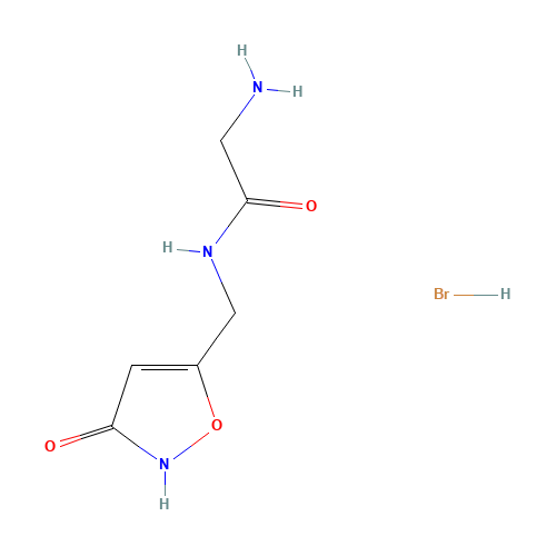 2-amino-N-[(3-oxo-1,2-oxazol-5-yl)methyl]acetamide;hydrobromide (CAS: 103871-75-6) - Chemical Structure and Molecular Formula 