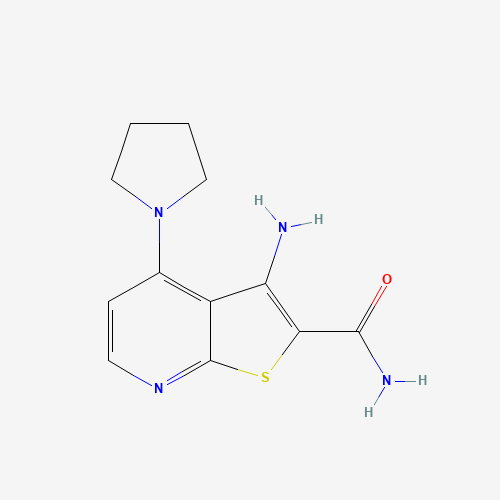 3-amino-4-pyrrolidin-1-ylthieno[2,3-b]pyridine-2-carboxamide (CAS: 868062-42-4) - Chemical Structure and Molecular Formula 