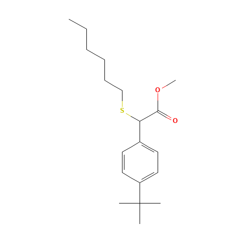 methyl 2-(4-tert-butylphenyl)-2-hexylsulfanylacetate (CAS: 186026-06-2) - Related Chemical Product