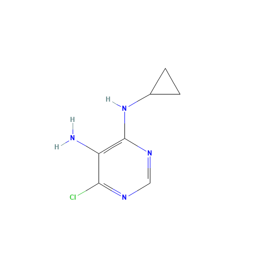 6-chloro-4-N-cyclopropylpyrimidine-4,5-diamine (CAS: 195252-62-1) - Chemical Structure and Molecular Formula 