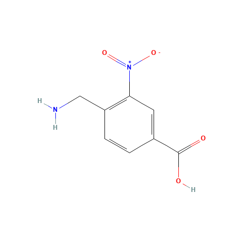 4-(aminomethyl)-3-nitrobenzoic acid (CAS: 2372-51-2) - Chemical Structure and Molecular Formula 