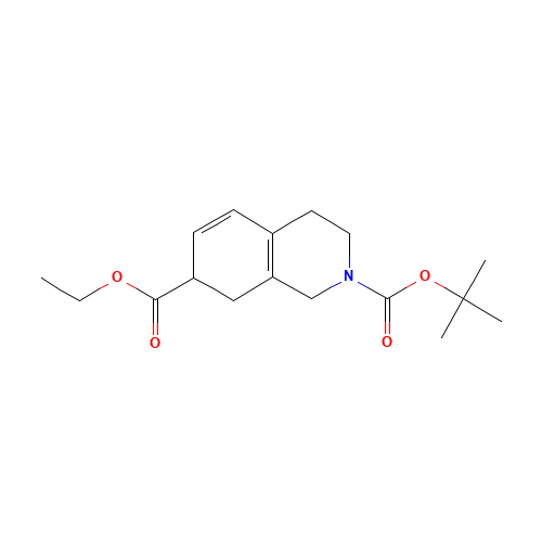 2-O-tert-butyl 7-O-ethyl 3,4,7,8-tetrahydro-1H-isoquinoline-2,7-dicarboxylate (CAS: 1203600-31-0) - Chemical Structure and Molecular Formula 