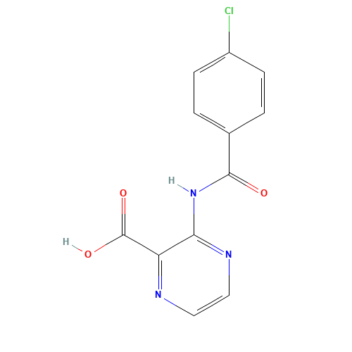 3-[(4-chlorobenzoyl)amino]pyrazine-2-carboxylic acid (CAS: 294853-37-5) - Chemical Structure and Molecular Formula 
