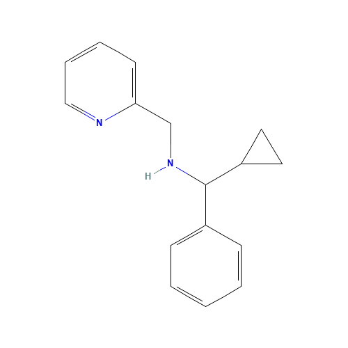 1-cyclopropyl-1-phenyl-N-(pyridin-2-ylmethyl)methanamine (CAS: 1152670-71-7) - Chemical Structure and Molecular Formula 