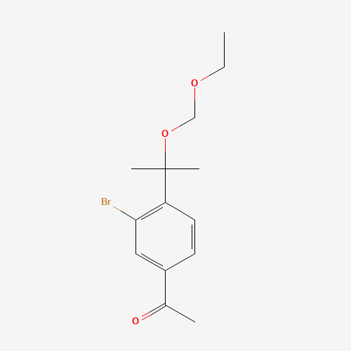 1-[3-bromo-4-[2-(ethoxymethoxy)propan-2-yl]phenyl]ethanone (CAS: 1437052-55-5) - Chemical Structure and Molecular Formula 