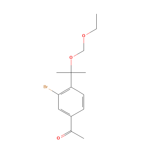 1-[3-bromo-4-[2-(ethoxymethoxy)propan-2-yl]phenyl]ethanone (CAS: 1437052-55-5) - Chemical Structure and Molecular Formula 