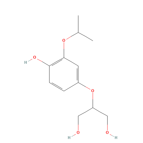 2-(4-hydroxy-3-propan-2-yloxyphenoxy)propane-1,3-diol (CAS: 1308653-02-2) - Chemical Structure and Molecular Formula 