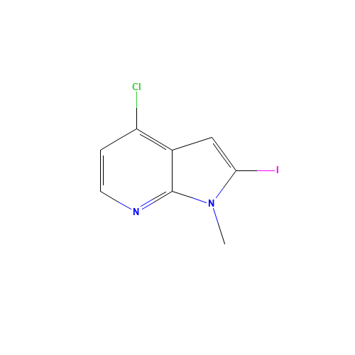 4-chloro-2-iodo-1-methylpyrrolo[2,3-b]pyridine (CAS: 1312581-09-1) - Chemical Structure and Molecular Formula 