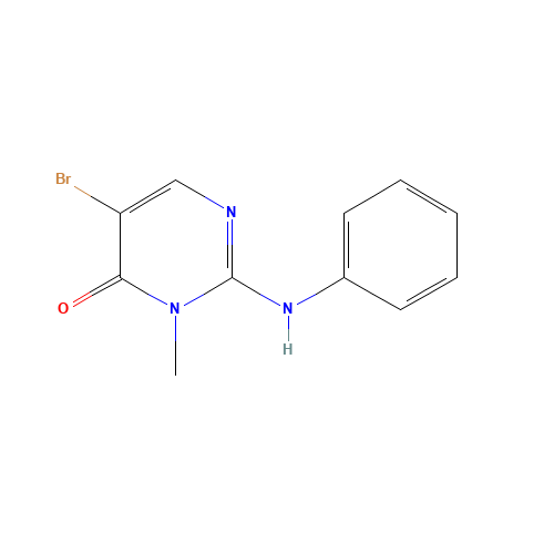 2-anilino-5-bromo-3-methylpyrimidin-4-one (CAS: 946505-28-8) - Chemical Structure and Molecular Formula 