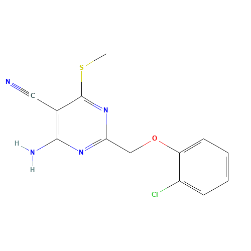 4-amino-2-[(2-chlorophenoxy)methyl]-6-methylsulfanylpyrimidine-5-carbonitrile (CAS: 266309-89-1) - Related Chemical Product