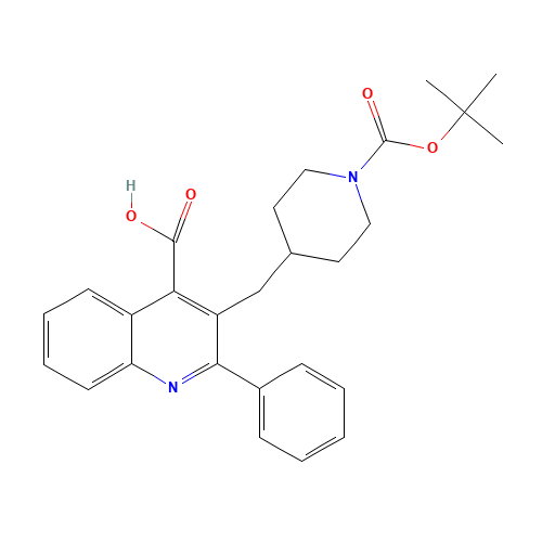 3-[[1-[(2-methylpropan-2-yl)oxycarbonyl]piperidin-4-yl]methyl]-2-phenylquinoline-4-carboxylic acid (CAS: 914654-64-1) - Related Chemical Product