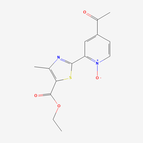 ethyl 2-(4-acetyl-1-oxidopyridin-1-ium-2-yl)-4-methyl-1,3-thiazole-5-carboxylate (CAS: 1432592-60-3) - Chemical Structure and Molecular Formula 