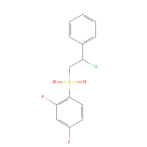 1-(2-chloro-2-phenylethyl)sulfonyl-2,4-difluorobenzene (CAS: 244278-68-0) - Chemical Structure and Molecular Formula 