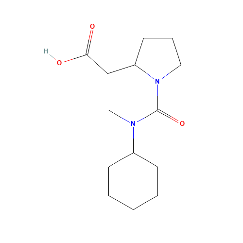 2-[1-[cyclohexyl(methyl)carbamoyl]pyrrolidin-2-yl]acetic acid (CAS: 251574-42-2) - Related Chemical Product