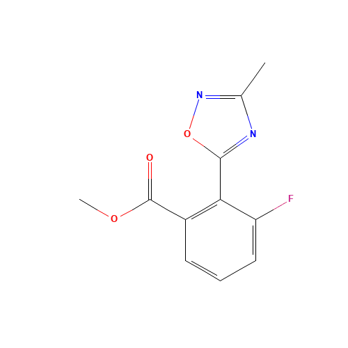 methyl 3-fluoro-2-(3-methyl-1,2,4-oxadiazol-5-yl)benzoate (CAS: 1293285-25-2) - Chemical Structure and Molecular Formula 