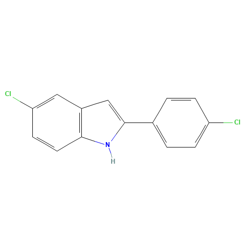 5-chloro-2-(4-chlorophenyl)-1H-indole (CAS: 23746-80-7) - Chemical Structure and Molecular Formula 